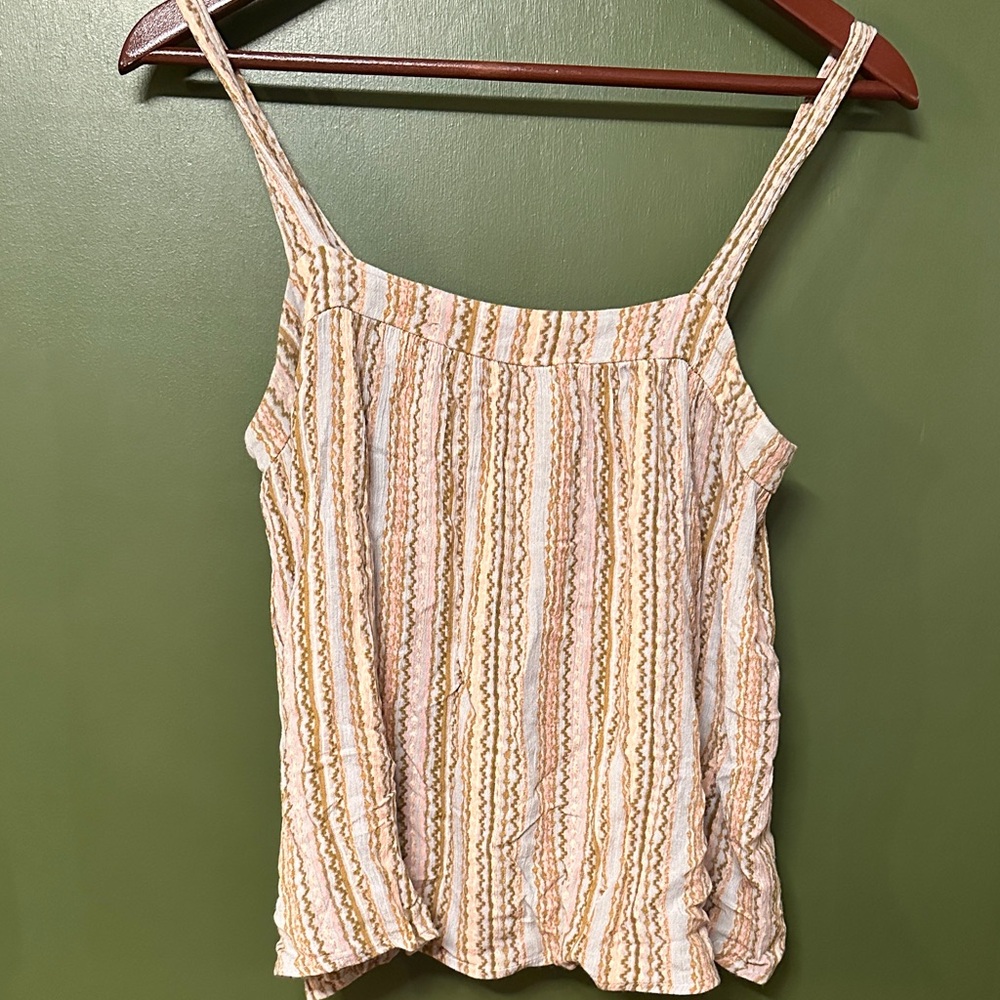 Carly Jean Los Angeles Striped Camisole in Cream and Tan